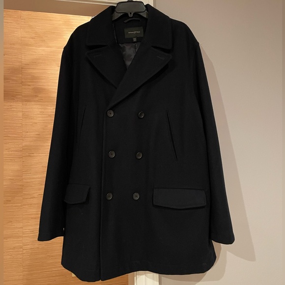 Men's Navy Double-Breasted Wool Peacoat (in great condition!)